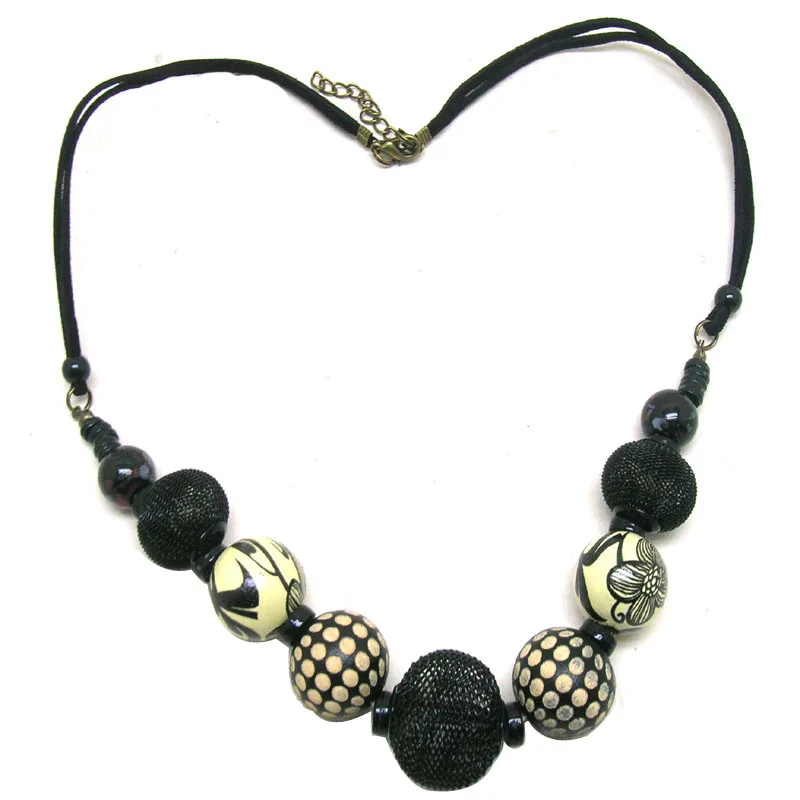 Dandie керамическое деревянное ожерелье с акриловыми бусинами, ювелирные изделия для женщин