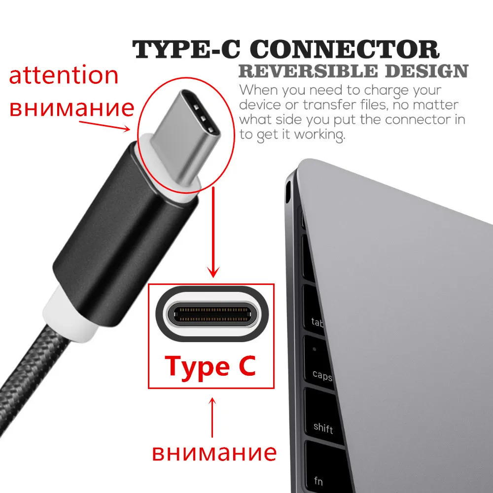 Нейлоновый кабель для быстрой зарядки Xiaomi Mi 9 8 Redmi Note 7 pro HTC U11 Life U12 Plus 10 evo ZTE Axon mini Type