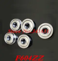 F604ZZ фланец шариковая втулка подшипник 4*12*4 мм Металл с Двойным экраном радиальные вала