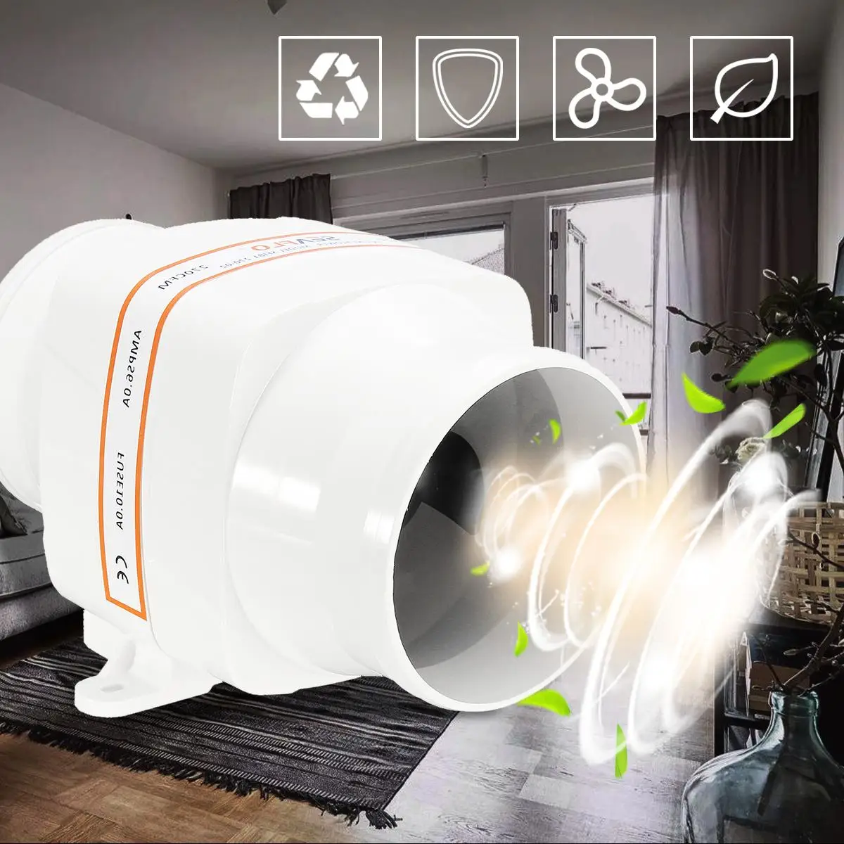 

4 Inch In Line 12V 270CFM Six Blade Fan Air Blower Boat Bilge Engine Galley Marine Ventilation Fan Maximizes Air Flow Efficiency