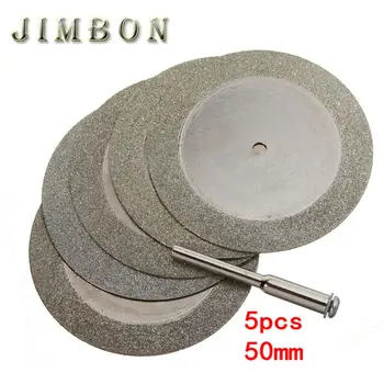 

JimBon 5pcs/set 50mm Diamond Cutting Discs Wheel & Drill Bit For Rotary Dremel Tool Saw Blade