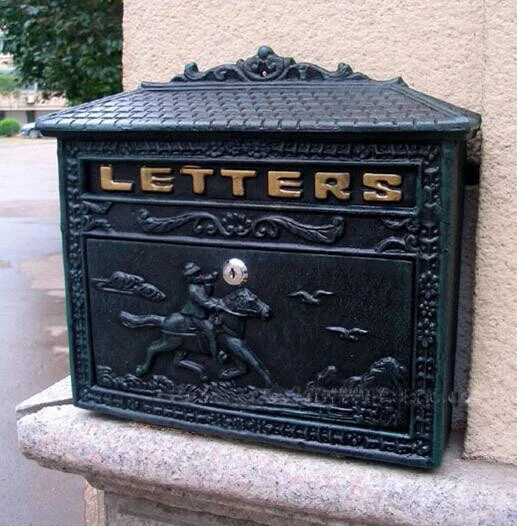 European Bronze Cast Iron Mailbox Rural Mail Box European Bronze Cast Iron Mailbox Rural Mail Box Antique Metal Wall Mount Postbox Post Letters In Mailbo From Home Garden On