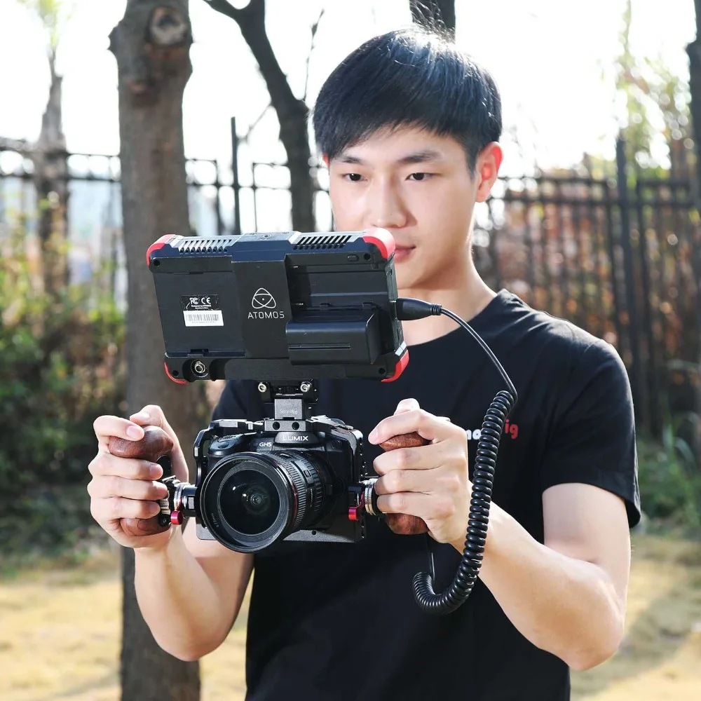 SmallRig быстросъемная ручка для камеры с левой деревянной ручкой креплением NATO DSLR