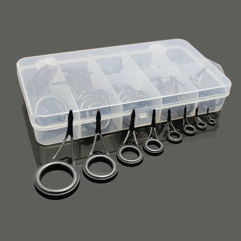 

Newly 75 Pcs/ Set Fishing Rod Guide Tip Repair Kit Eye Rings Stainless Steel Repair Eyes Sets BF88