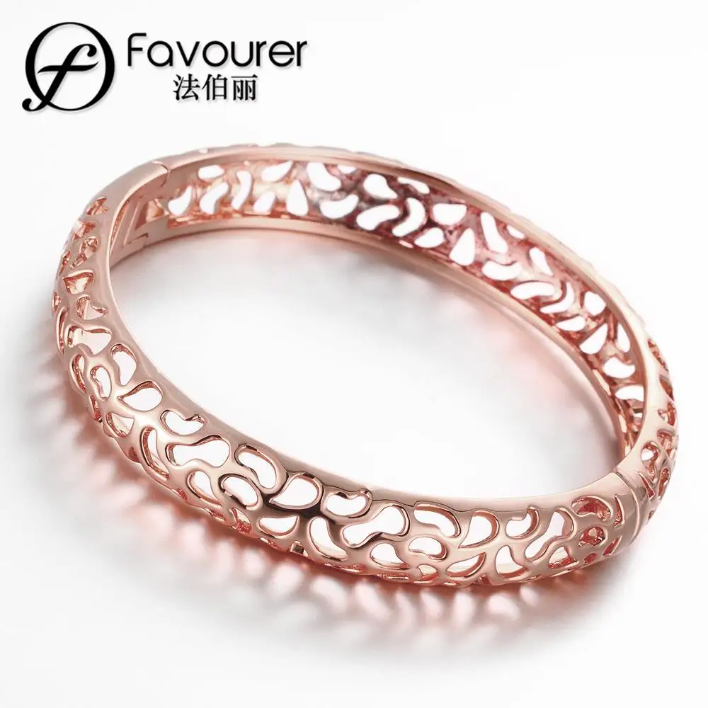 Fashion wide bracelets bangle gold color trend round style bangle for