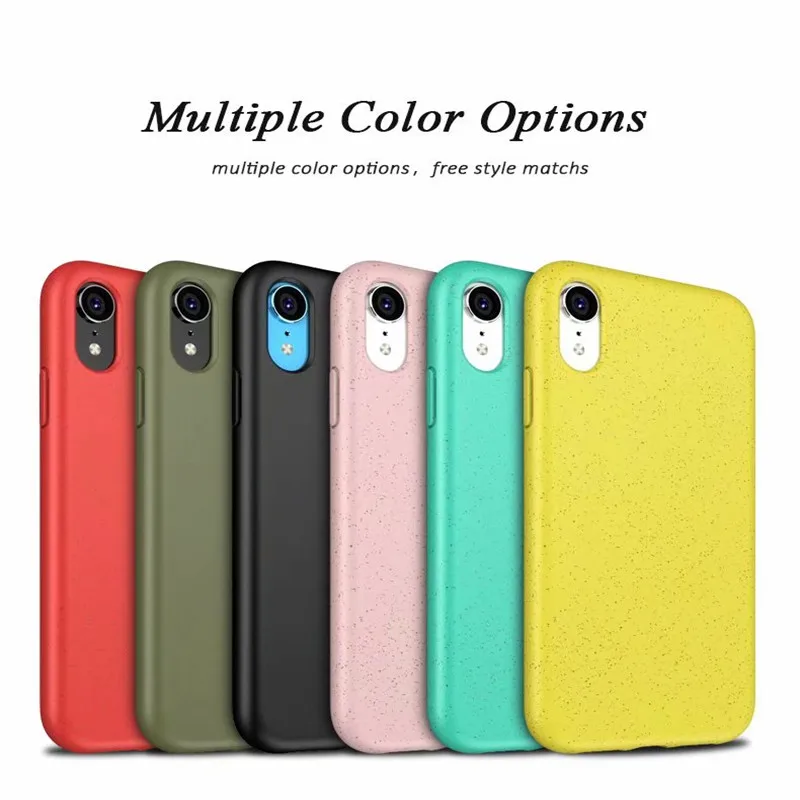 

Scrub Wheat Straw Material Particle Surface Solid Color Phone Cases For iPhone 7 8 Plus X XR XS MAX Back Protect Soft Silicone