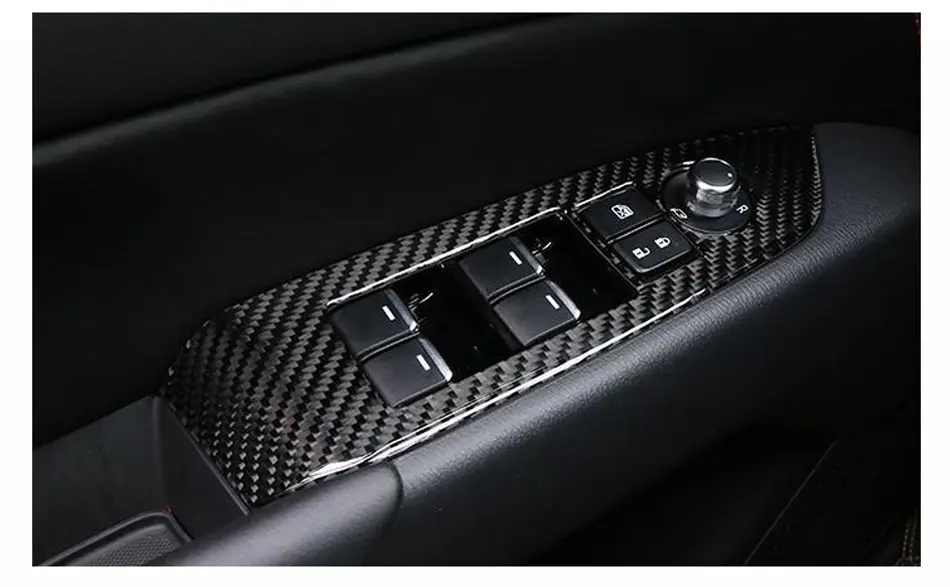 Углеродное волокно двери переключатель подлокотника панель крышки для mazda cx5 CX-5 внутренние детали для отделки автомобиля авто аксессуары ABS YCSUNZ