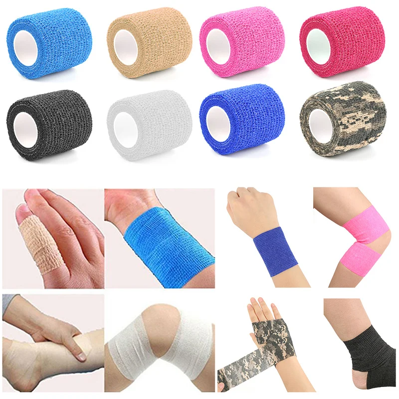

2019 First Aid Security Protection Waterproof Self Adhesive Elastic Bandage 5M First Aid Kit Nonwoven Cohesive Bandages medical
