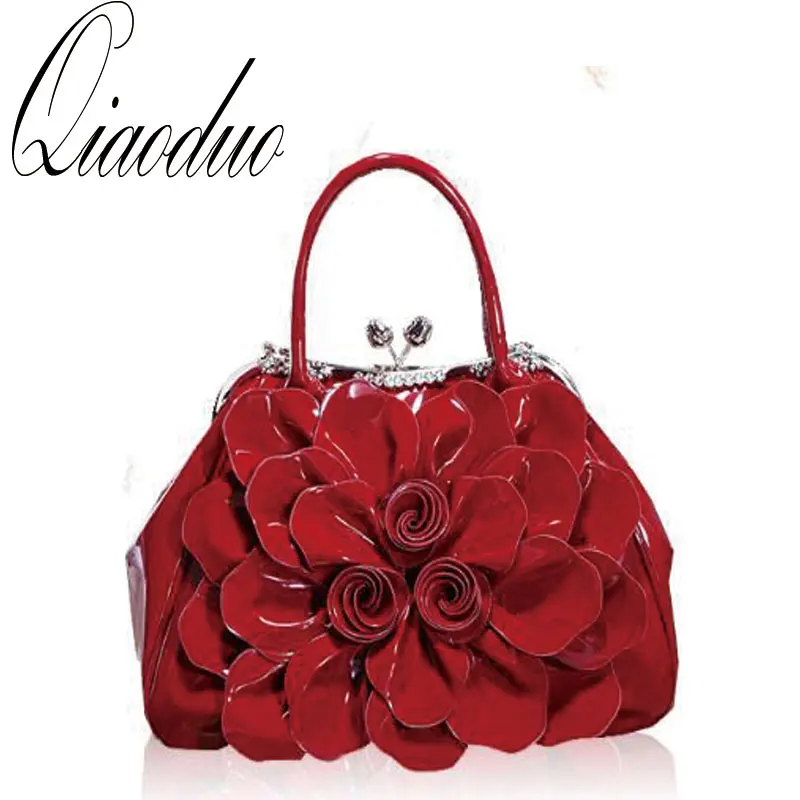 

Qiaoduo Fashion Pu Female National Wind Patent Leather Elegant Bride Handbag S6284
