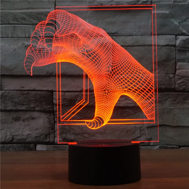 Из светодиодов 3D сенсорный свет лампы для дракона ClawModel USB зарядка атмосфера