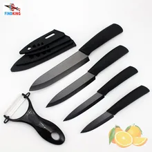Высокое качество, циркониевый черный клинок, красочная ручка " 4" " 6" дюймов+ Овощечистка+ крышка, керамический нож, набор кухонных ножей