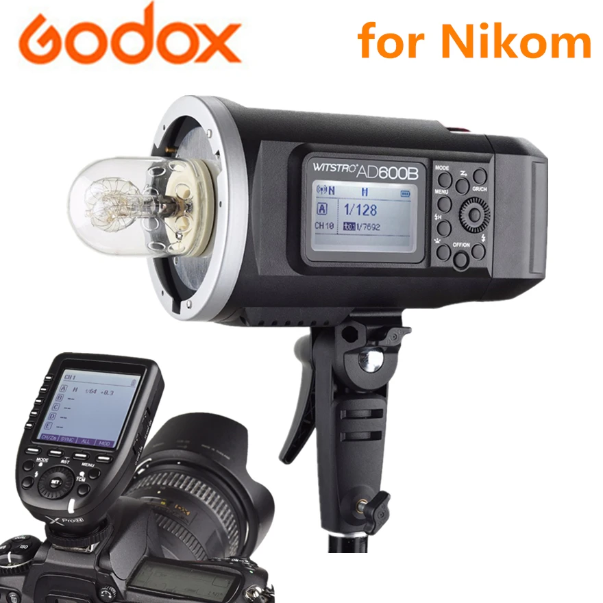 

Godox Xpro-N transmitter + AD600B Outdoor Flash With HSS TTL Bowens Mount 2.4G X System 8700mAh Li-Battery for Nikon Camera