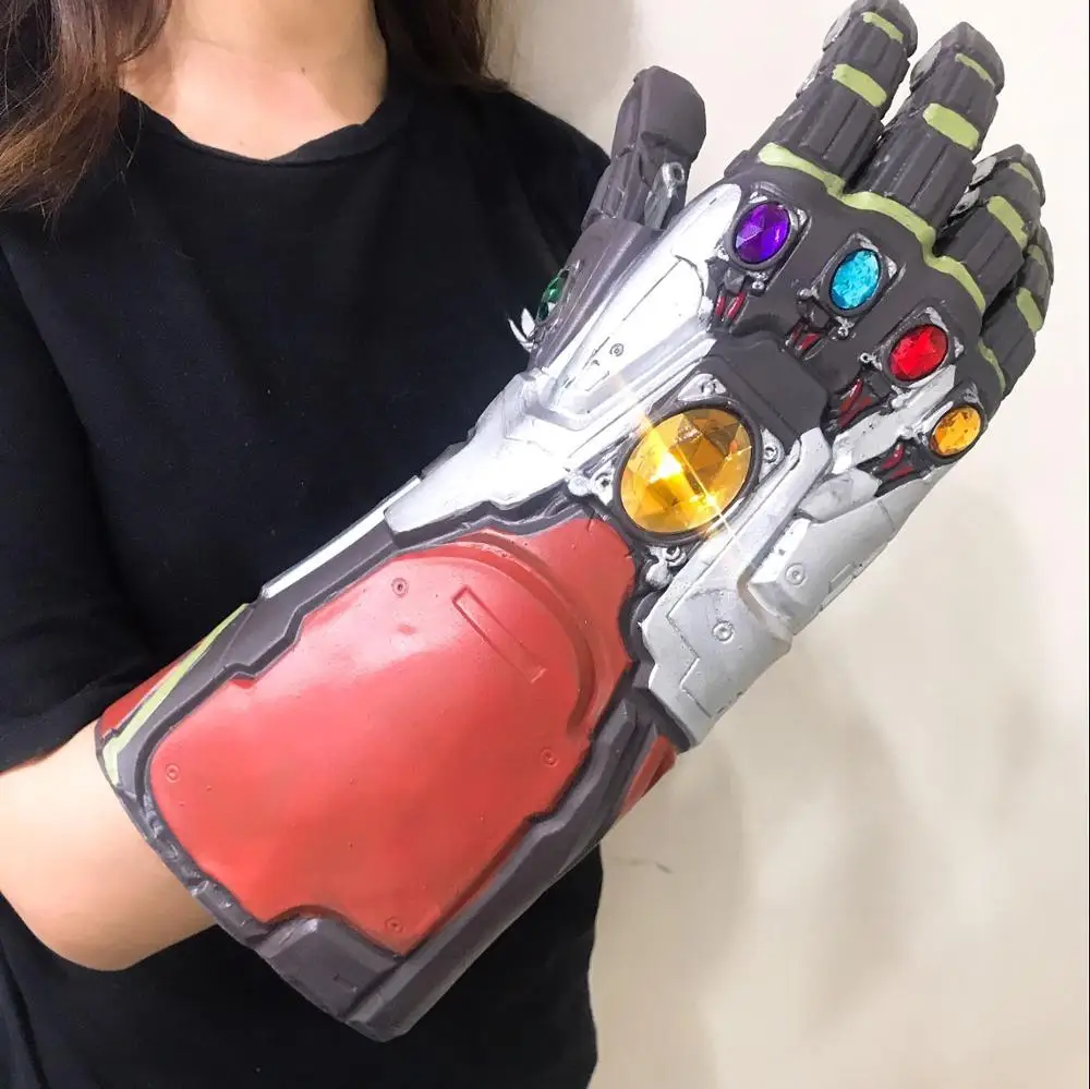 

New Cool Avengers Endgame Superhero Iron Man Tony Stark Thanos Infinity Stone Cosplay Gloves Latex Hand Gauntlet Cosplay Props