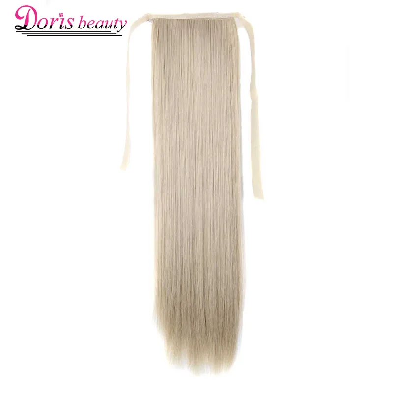 Doris beauty 22 дюйма накладной хвост шнурок длинный прямой зажим накладные волосы