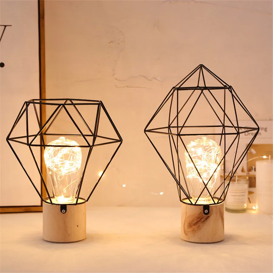 Candeeiros de Mesa Luz da Noite Thrisdar Nordic Minimalista Cobre Lâmpadas Led Ferro Madeira Cabeceira Mesa Leitura Presente Natal Ins 12 leitura luz da noite presente natal
