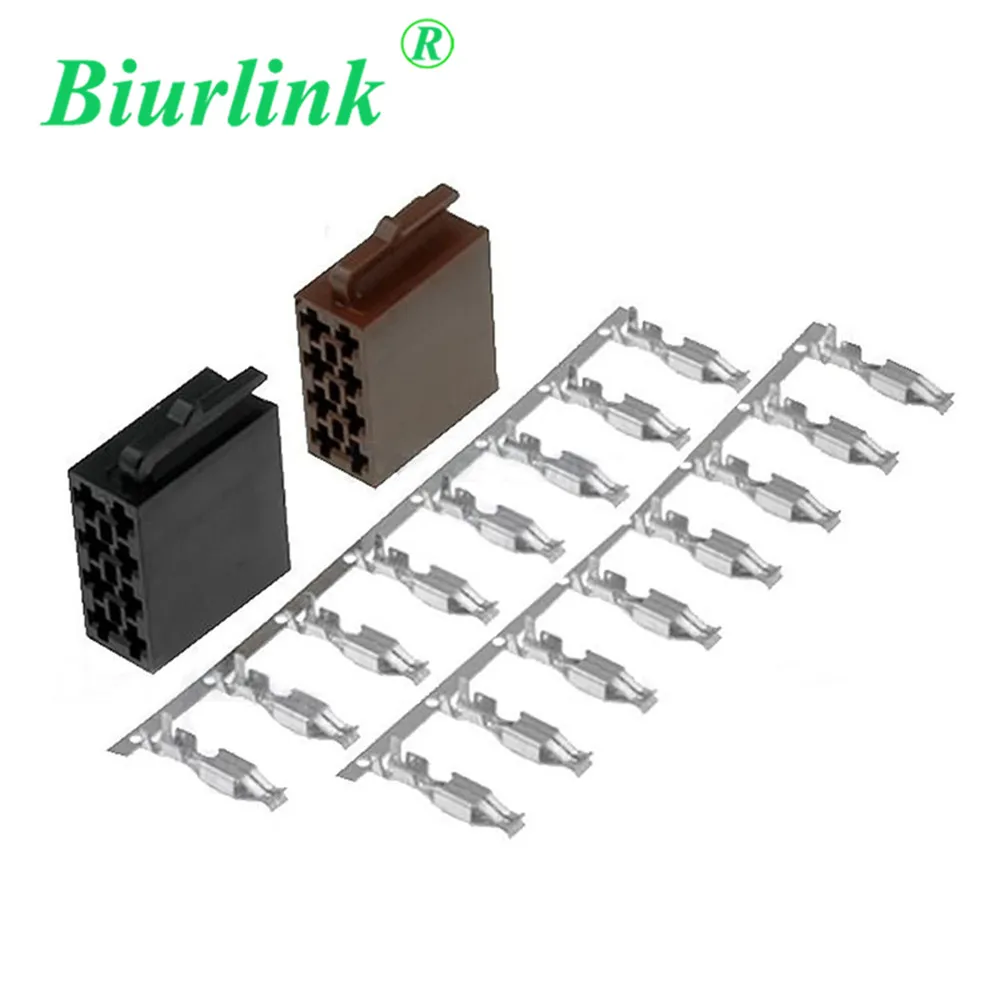 Biurlink Male ISO 8+8 Pin Radio Harness Plug Contacts Pins Stereo Wire Cable Connector for Volkswagen Ford Renault BMW Benz | Автомобили и