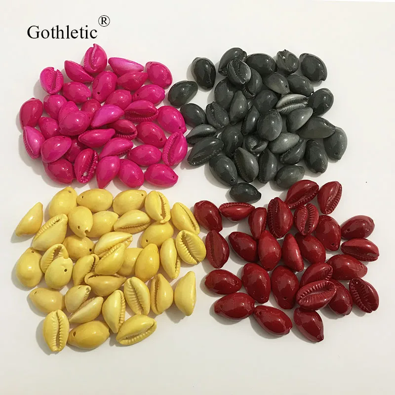 Неоновые ракушки gotetic 15 шт./лот/желтые/серые/красные натуральные Puka Cowrie с 1