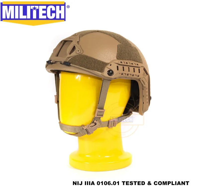 MILITECH CB Coyote Maritime Cut Deluxe NIJ IIIA БЫСТРО Пуленепробиваемый Шлем и комплект козырька Дело баллистический шлем-пуля защитная маска