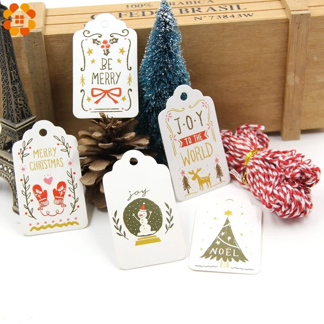 Kraft Gift Tags Joy Noel Merry Christmas Tags 