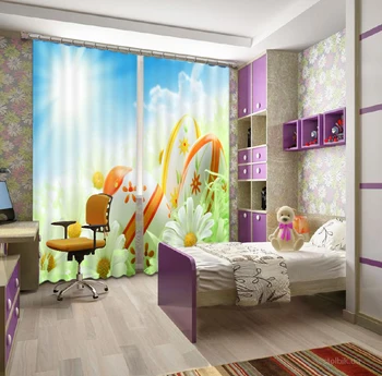

Children's Room 3D Cartoon Painting Blackout Curtains Office Bedding Room Living Room Sunshade Window Curtain Custom-made Size