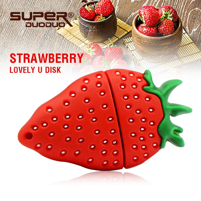 

cartoon red fruit Strawberry usb flash drive disk memory stick Pen drive personalized computer gift pendrive 4gb 8gb 16gb 32gb