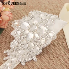 Topqueen H121 Великолепная лента проводной алмаз и горный хрусталь бисером Свадебные повязка головной убор украшения для волос для Для женщин