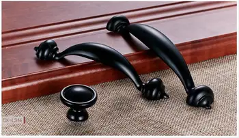 

10pcs Kitchen Drawer Cabinet Door Handle And Furniture Knobs Hardware Cupboard Black Pull Handles