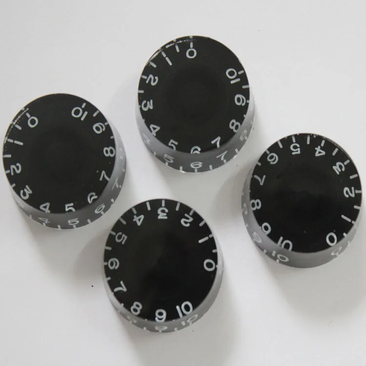 4 Pcs Speed Control Knobs for LP Style Electric Guitar Tone volume knobs Buttons, Black bottom