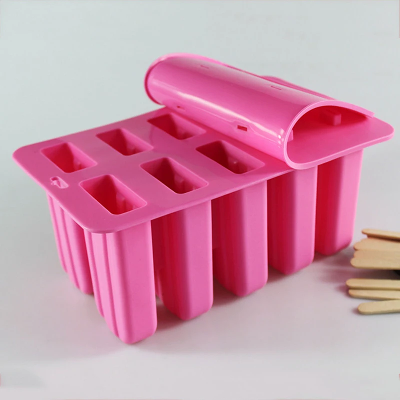 DIY 10 Cell Frozen Lolly Juice Maker Ice Cream Pop Mold Popsicle Yogurt Icebox