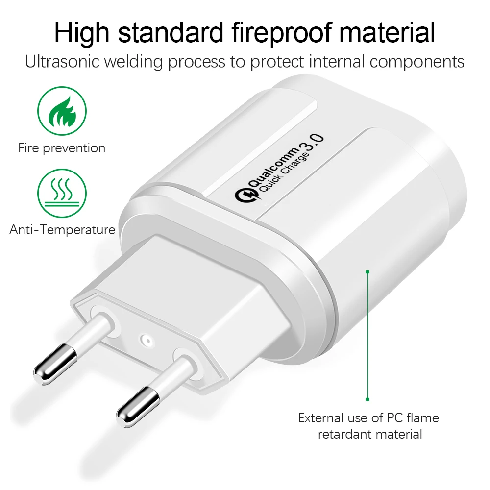 Сетевое зарядное устройство Quick Charge 3 0 USB для iPhone Xs/XS Max/XR/X/8/7/6/Plus iPad Pro/Air 2/Mini 3/Mini 4
