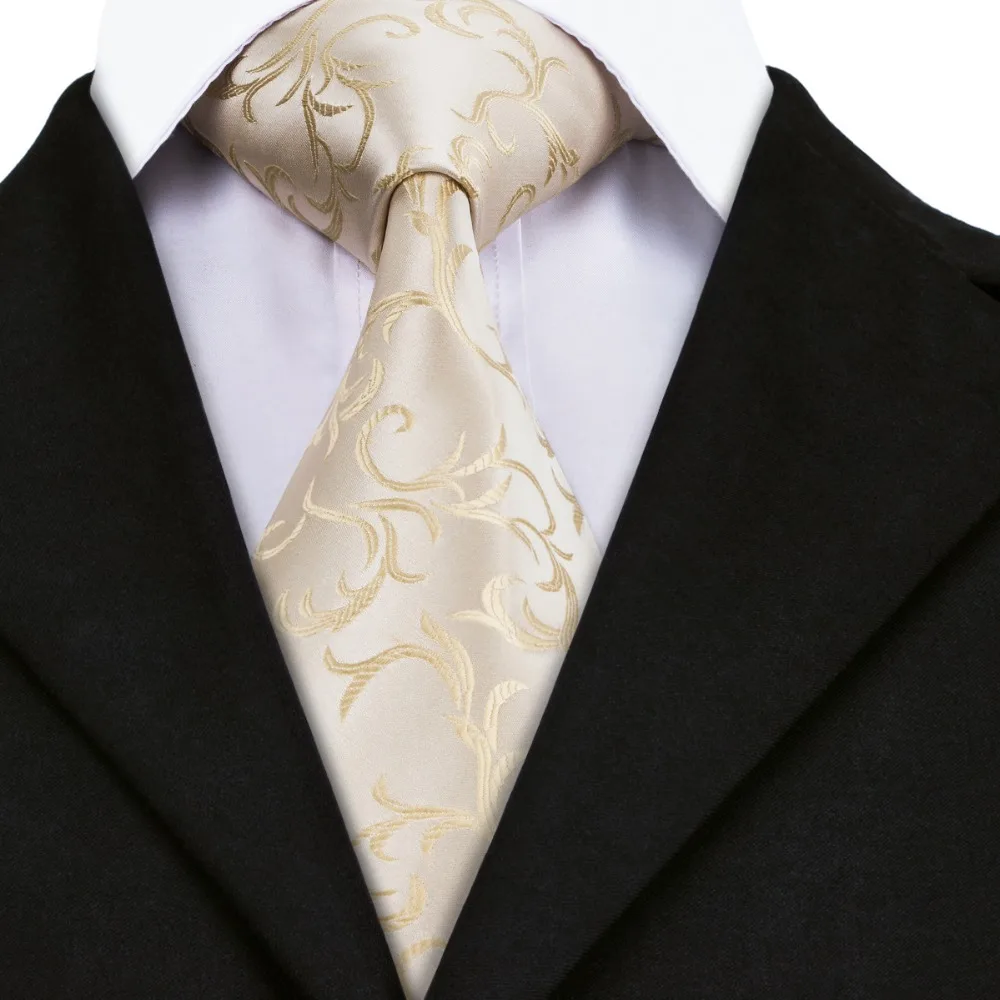 

DN-1117 Tie Ivories Yellow Novelty 2017 Classic Fashion Men's 100% Jacquard Silk Neckties For Men Formal Wedding Party Groom