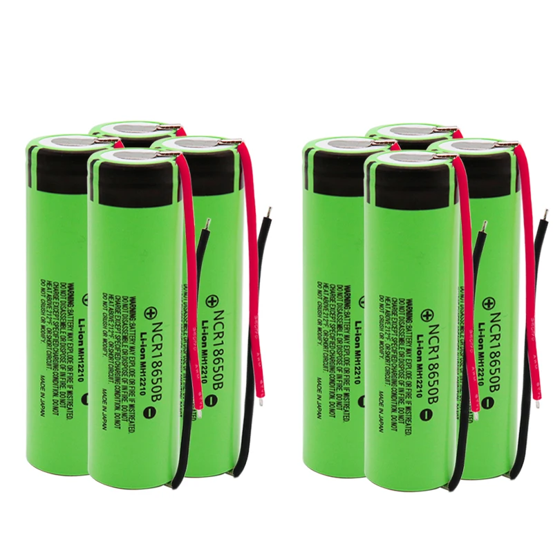 New 18650 battery 3400mah 3.7v lithium battery for NCR18650B 3400mah Suitable for Panasonic flashlight battery+ diy wire