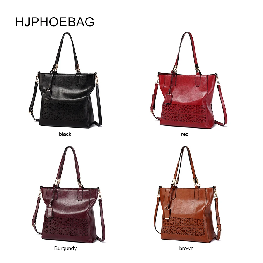 HJPHOEBAG New women's shoulder bag retro Pu leather Messenger bag hollow ladies bag oily multi-color women's handbag YC022