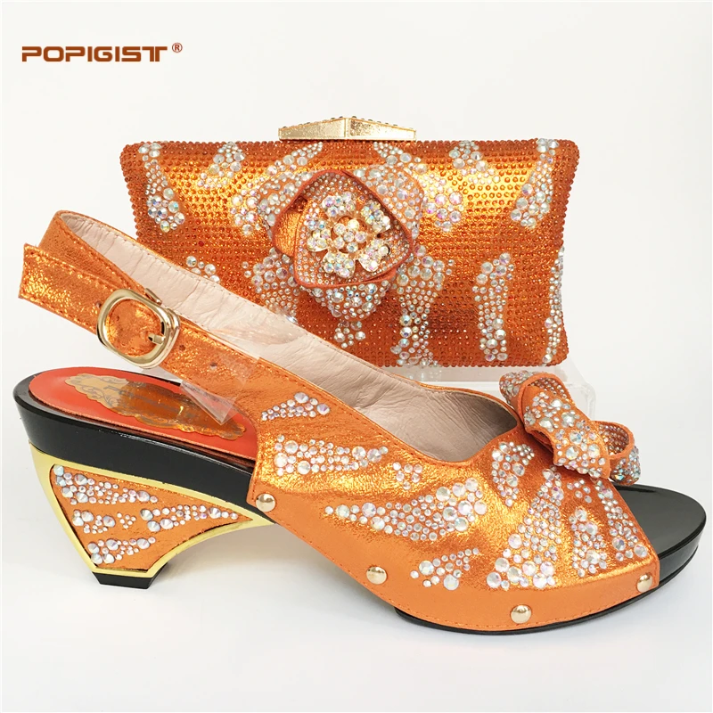 Orange Shoes and Bag To Match Italian Matching Shoe and Bag Set African