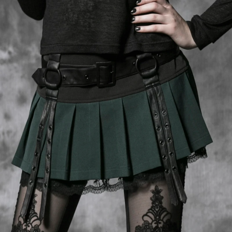 Панк рейв Женская Лолита Нана юбка визуальный Kei Корея Мода стримпанк Harajuku Сексуальная Одежда для девочек Q220