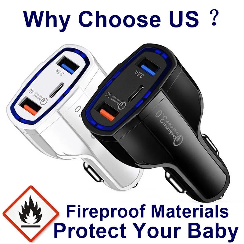 سريع تهمة 3.0 شاحن سيارة USB C PD ميناء 3.5A ل فون X 8 زائد شاحن سريع للهاتف المحمول لسامسونج S8 شاحن موفيل