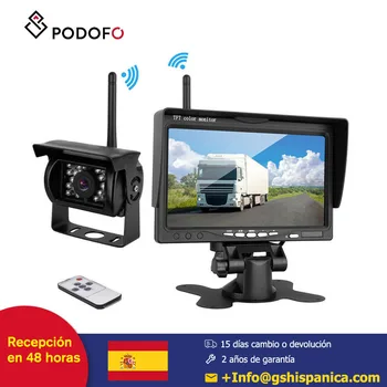 

Podofo 7'' Wireless Backup Camera Rearview Night Vision IR Waterproof Backup Reverse Camera DVD/VCD/TV/GPS IP 67 waterproof