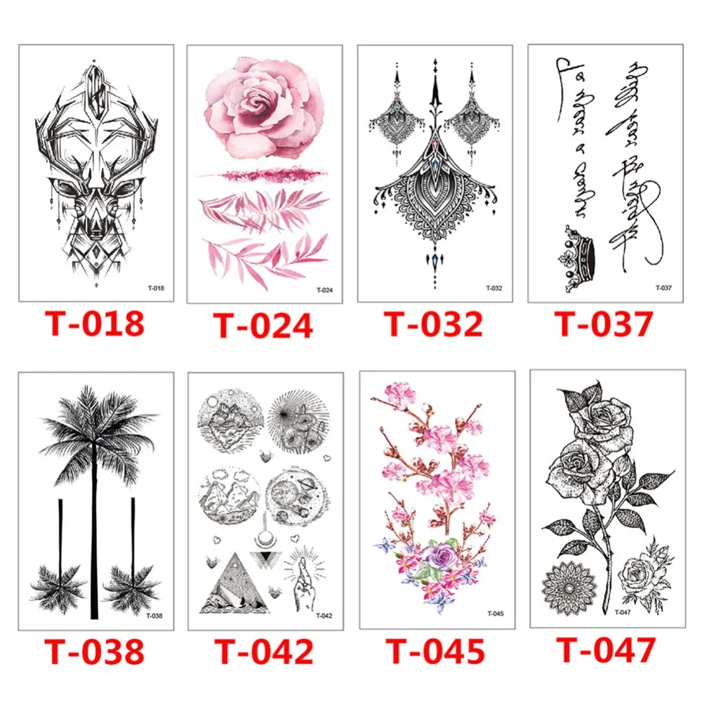 

Flower Rose Waterproof Temporary Tattoo Sticker for Adults Kids Body Art Women New Design Water Transfer Fake Tatoo