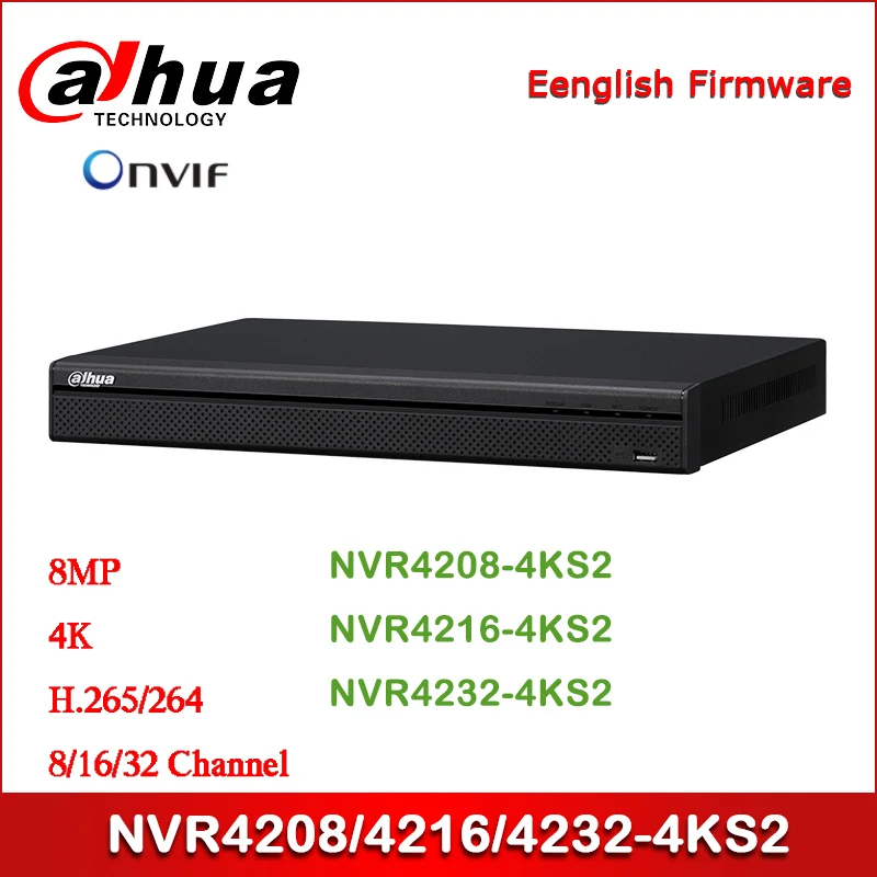 Сетевой видеорегистратор Dahua NVR4208-4KS2 NVR4216-4KS2 NVR4232-4KS2 8/16/32 канала 1U 4K и H.265 Lite Сетевой Видео Регистраторы