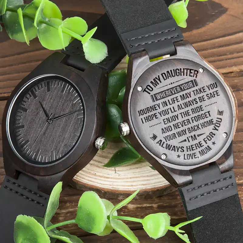 Detail Feedback Questions About Bobobird Custom Wood Watch To My Son Bobobird Idea Gift Personalized Wood Wrisch For Daughter Customized Ebony Leather Watch From Mom And Dad