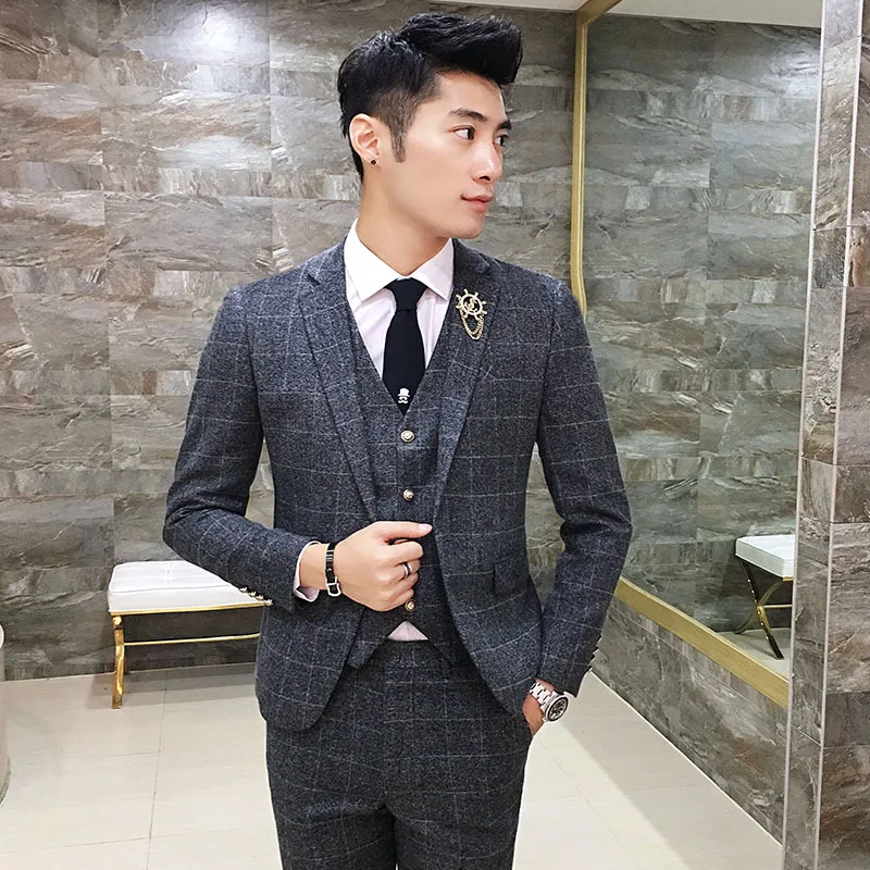 Vintage-Plaid-Suits-3-Piece-Tweed-Suits-Mens-Terno-Dos-Homens-Grey-Red-Green-Suits-Mens (1)