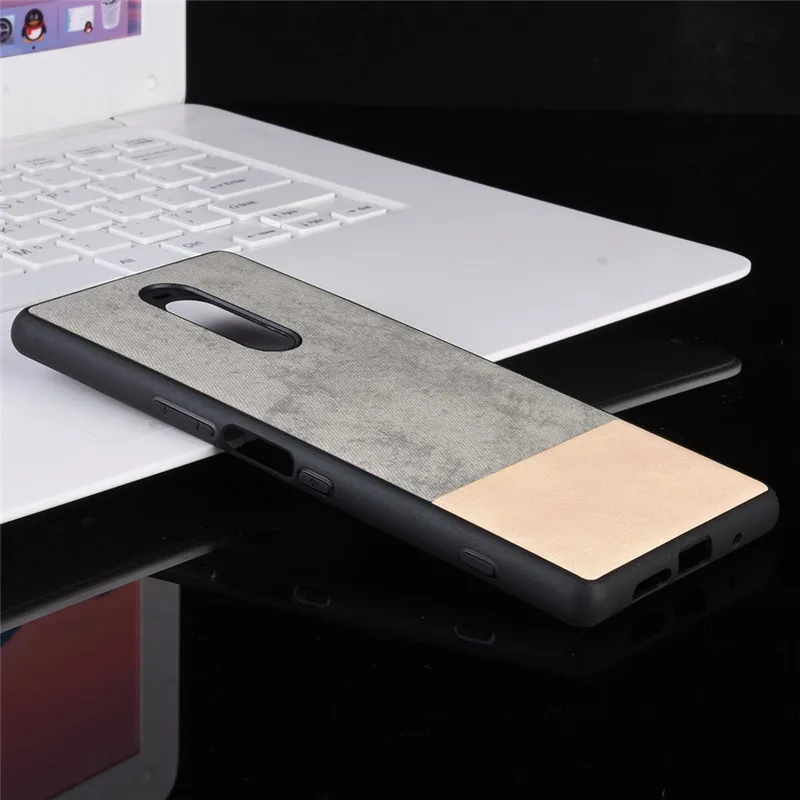 

Luxuy Cloth Fabric Business case For Sony Xperia 1 Xz4 Shockproof Anti-fall Soft TPU funda PU Leather back cover men women coque