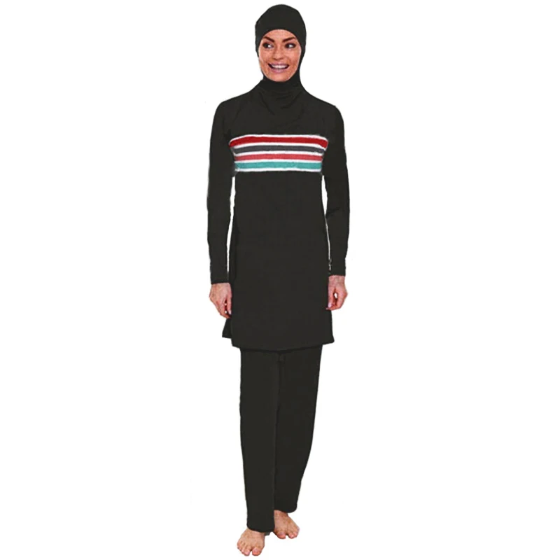 

Women Islamic Swimsuit Long Sleeves Conservative Burkinis Plus Size Muslim Swimwear Bathing Modest Detachable Hijab