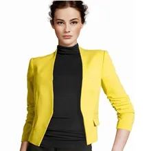 Mr.nut Korean version of the small suit Puff Sleeve cotton women's slim suit without buckle candy color coat