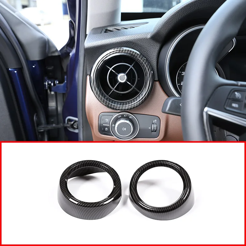 Чехол из углеродного волокна для Alfa Romeo Stelvio 2017 2018 2019 2020 ABS Пластиковая передняя