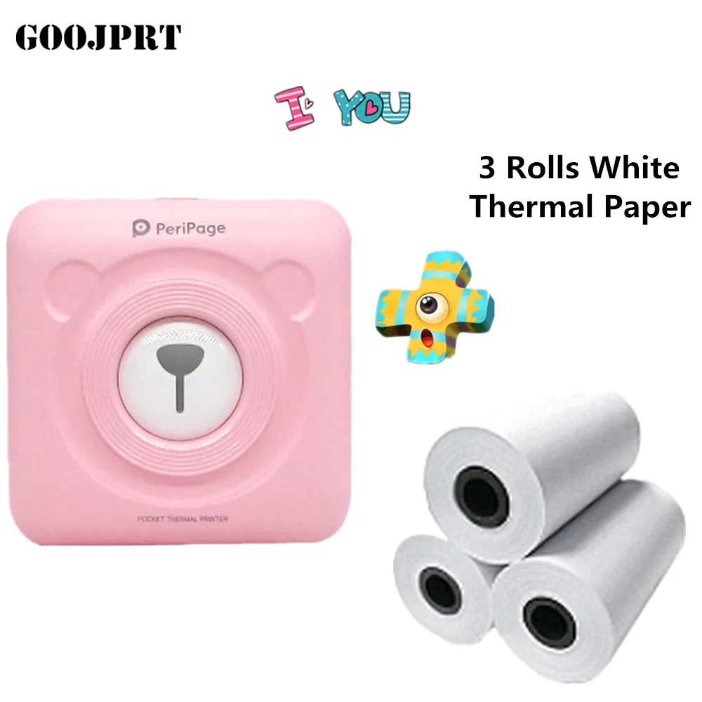 ADD-3 white paper Портативный Bluetooth 4,2 принтер Телефон фото Карманный стикер купюр термальный принтер коннектор мини-usb - Цвет: ADD-3 white paper