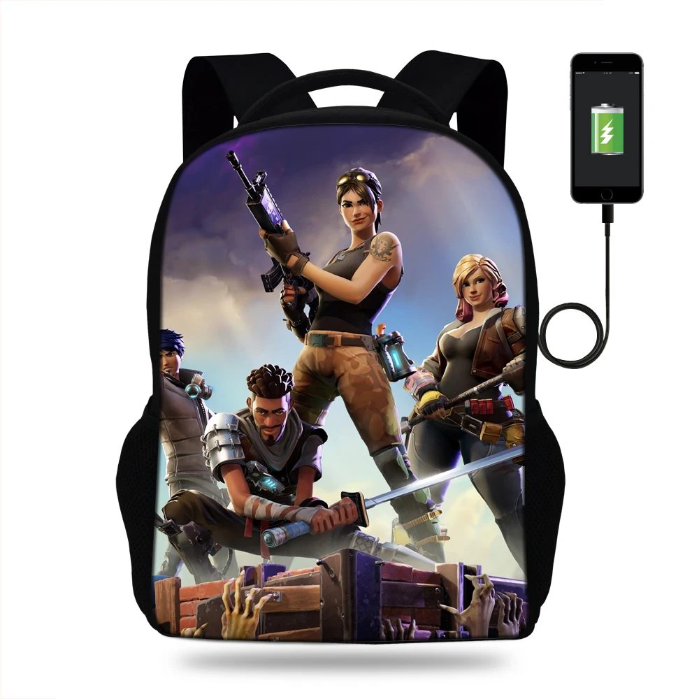 

16-Inch Business USB Charging Bag Men Game Travel Backpack Women Laptop Bag For Kids School Students Printing Backpack