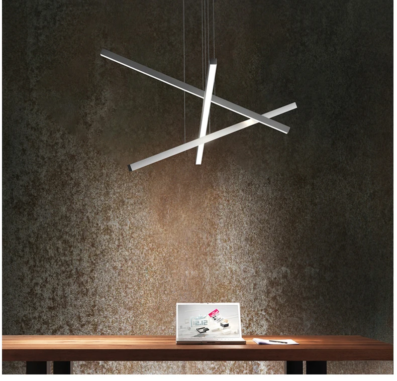 Luzes de Alumínio em Linha Sala de Jantar Moderno Faça Você Mesmo Reta Led Lustre Luminaria Sala Pingente Luzes Luminárias 3 4 luminaria sala led pingente luzes luminárias