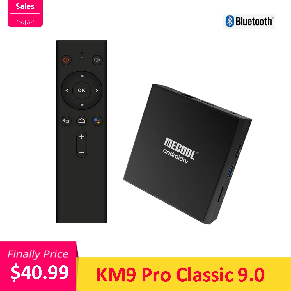 MECOOL KM9 Pro Классический Android 9,0 Голосовое управление ТВ приставка Amlogic S905X2 A tv 2 Гб 16 Гб Wifi 100 Мбит/с BT4.0 USB3.0 ТВ приставка