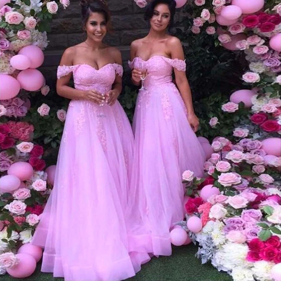 Robe Lavande Demoiselle D Honneur Robes de demoiselle d'honneur Country 2019 Tulle Applique dentelle longue  robe de demoiselle d'honneur lavande robe demoiselle d'honneur robes  formelles pas cher | AliExpress